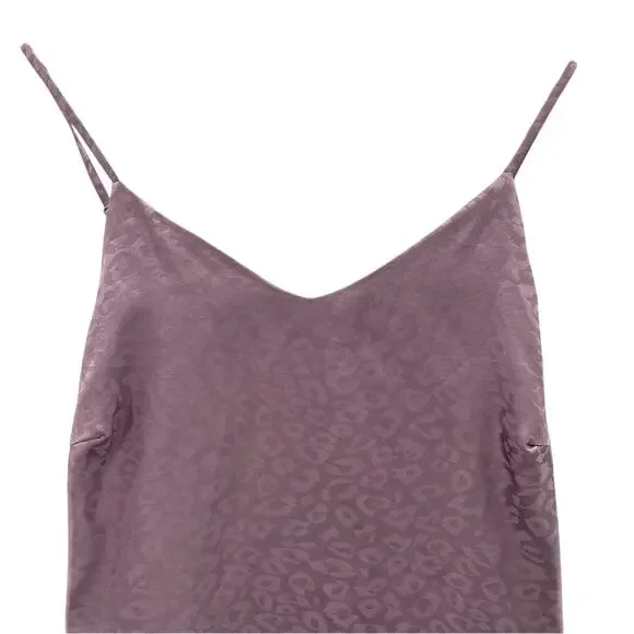 LASCANA Monotone Leopard Print Lingerie Slip Dress Nighty Size 8 Pinky/Purple - Picture 2 of 8